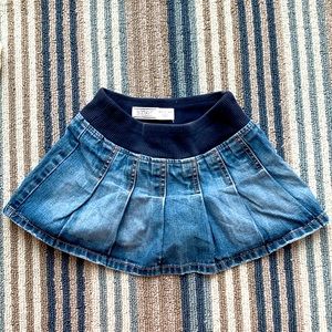 Girls pleated denim skort